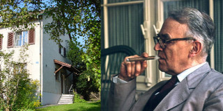 Portrait von Karl Barth neben seiner Signatur