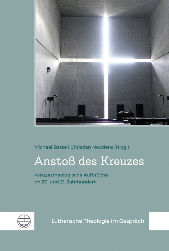 Anstoss des Kreuzes Adengründe Buchcover zeigt Raum mit Betonwänden und kreuzförmiger Lichtinstallation.
