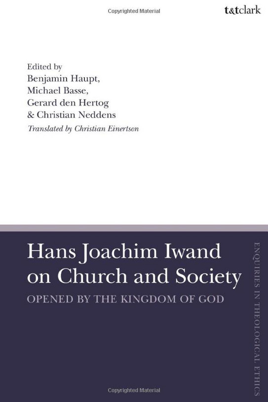 Weiß-blaues Buchcover von dem Sammelband Hans Joachim Iwand on Church and Society  