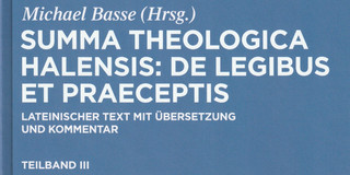 Blaues Buchcover, Titel Summa Theologica Halensis