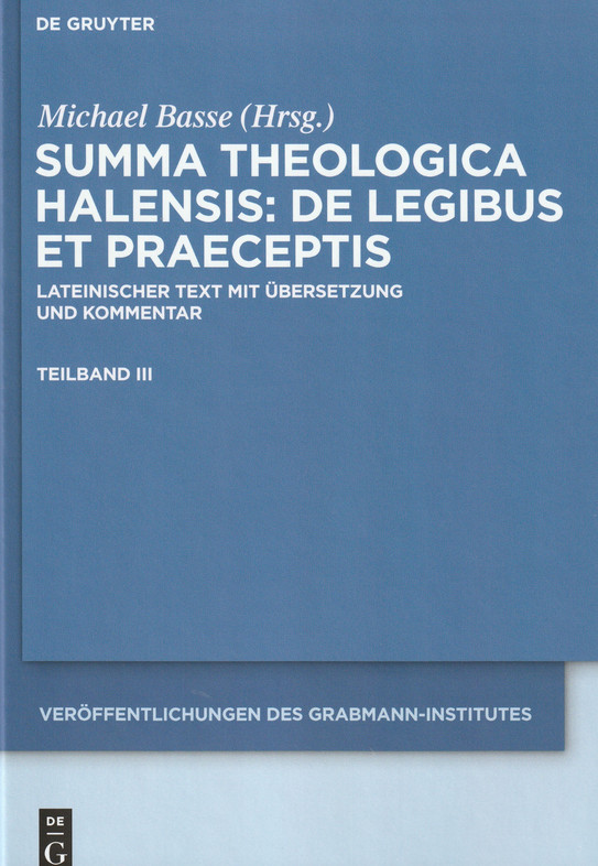 Blaues Buchcover, Titel Summa Theologica Halensis