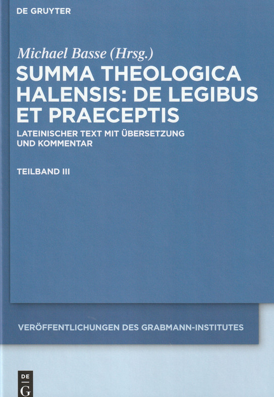 Summa Theologica Halensis Blaues Buchcover, Titel Summa Theologica Halensis